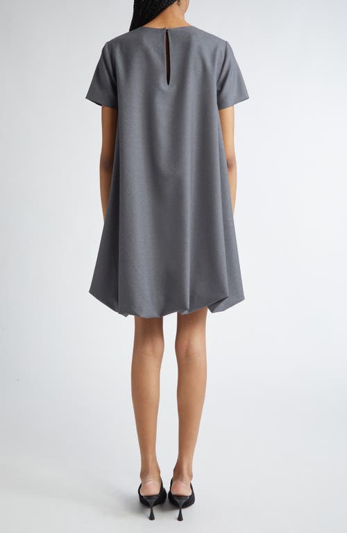 Marni Bubble Hem Virgin Wool Minidress In Graphite/black