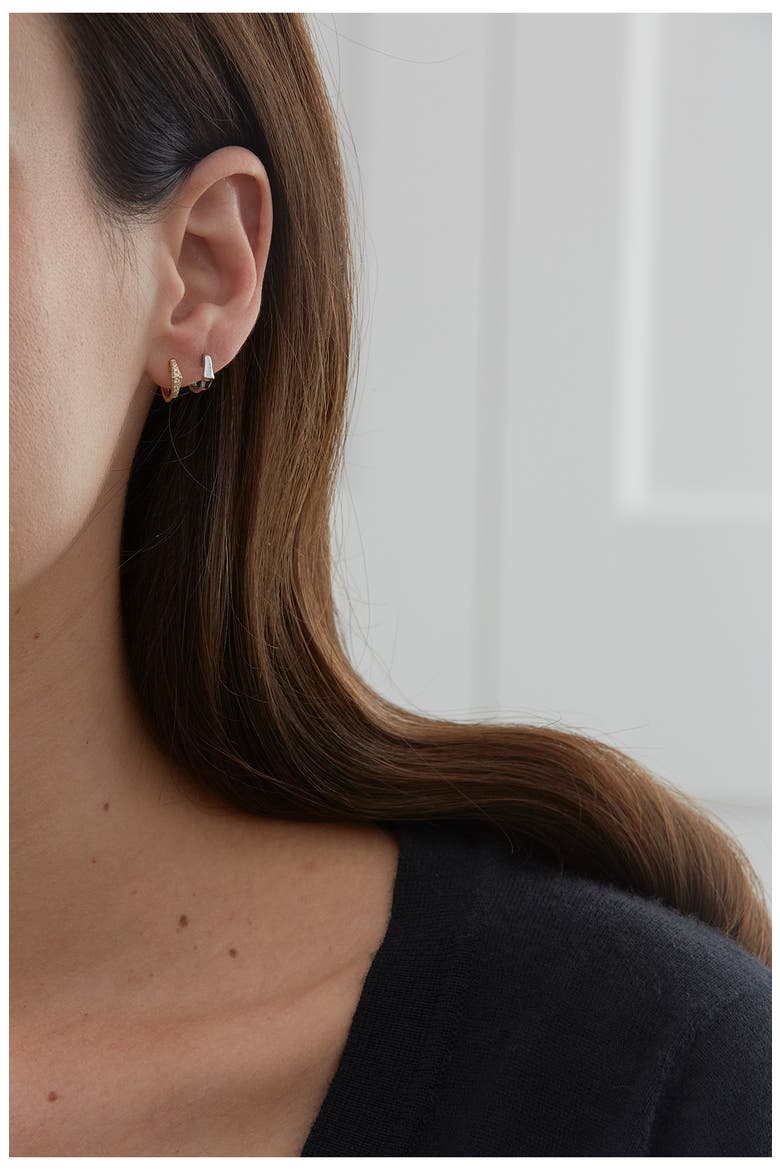 Lucia Diamond Pavé Huggie Hoop Earrings, Alternate, color, NO COLOR