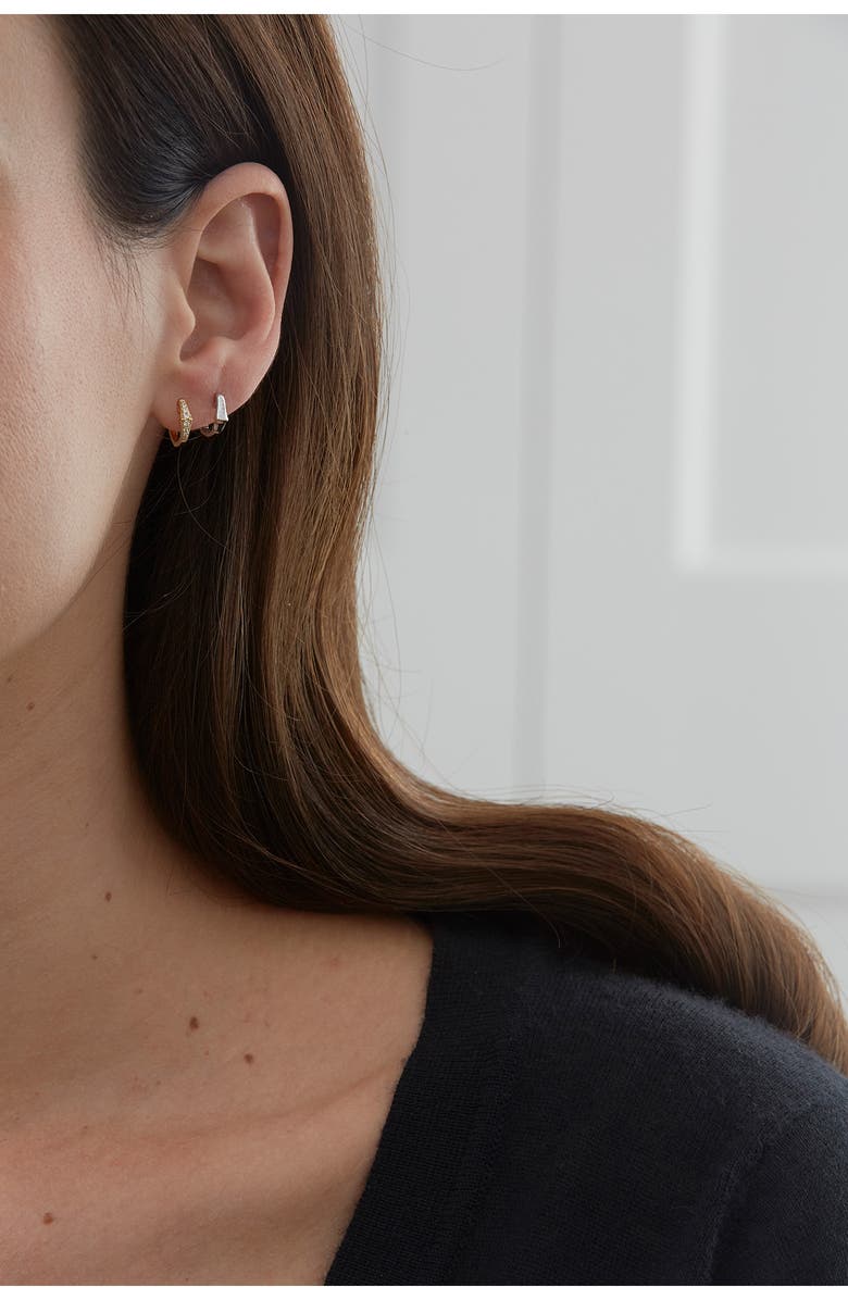 Sara Weinstock Lucia Diamond Pavé Huggie Hoop Earrings, Alternate, color,