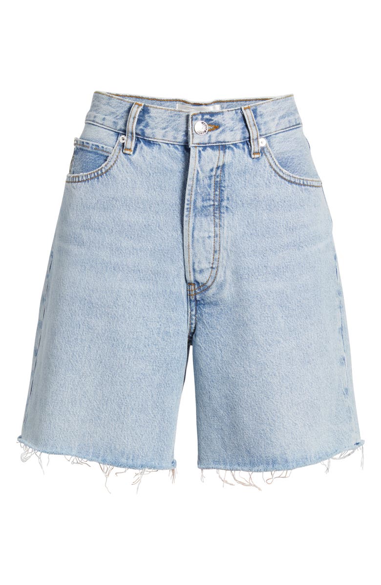 FRAME The Timeless Raw Hem Denim Bermuda Shorts, Alternate, color, Tricky