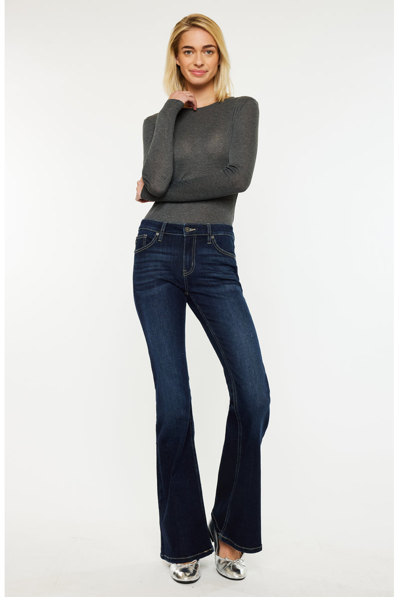 Samuel Mid Rise Flare Jeans, Alternate, color, Dark Wash