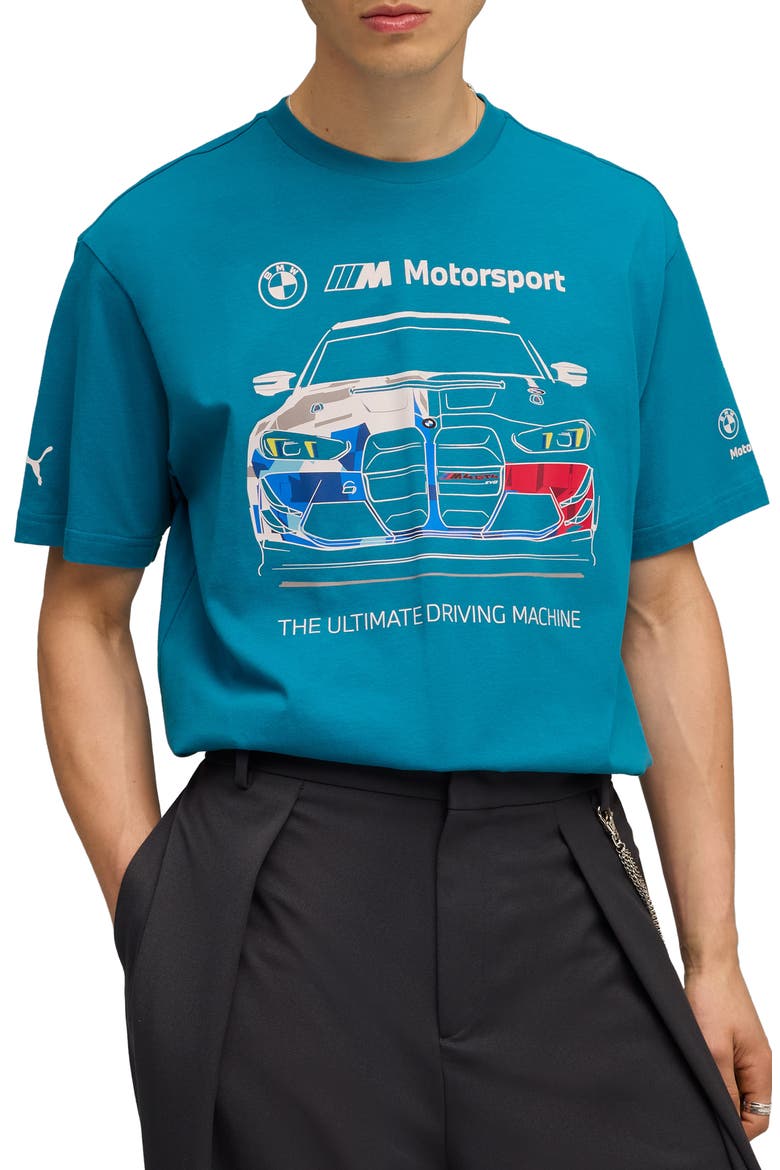 x BMW M Motorsport Cotton Graphic T-Shirt, Main, color, TROPICAL BLUE