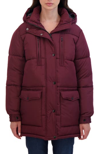 Sebby Water Resistant Puffer Jacket In Red