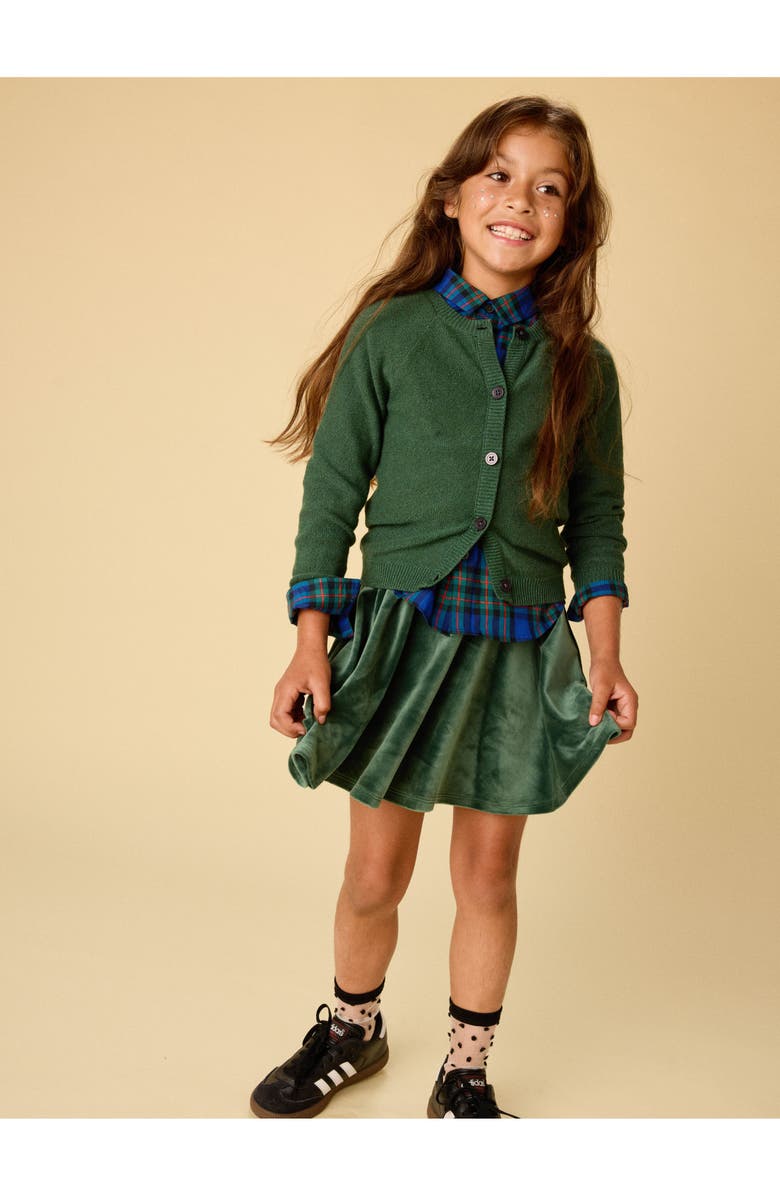 Tea Collection Velour Twirl Skirt, Alternate, color, Pineneedle