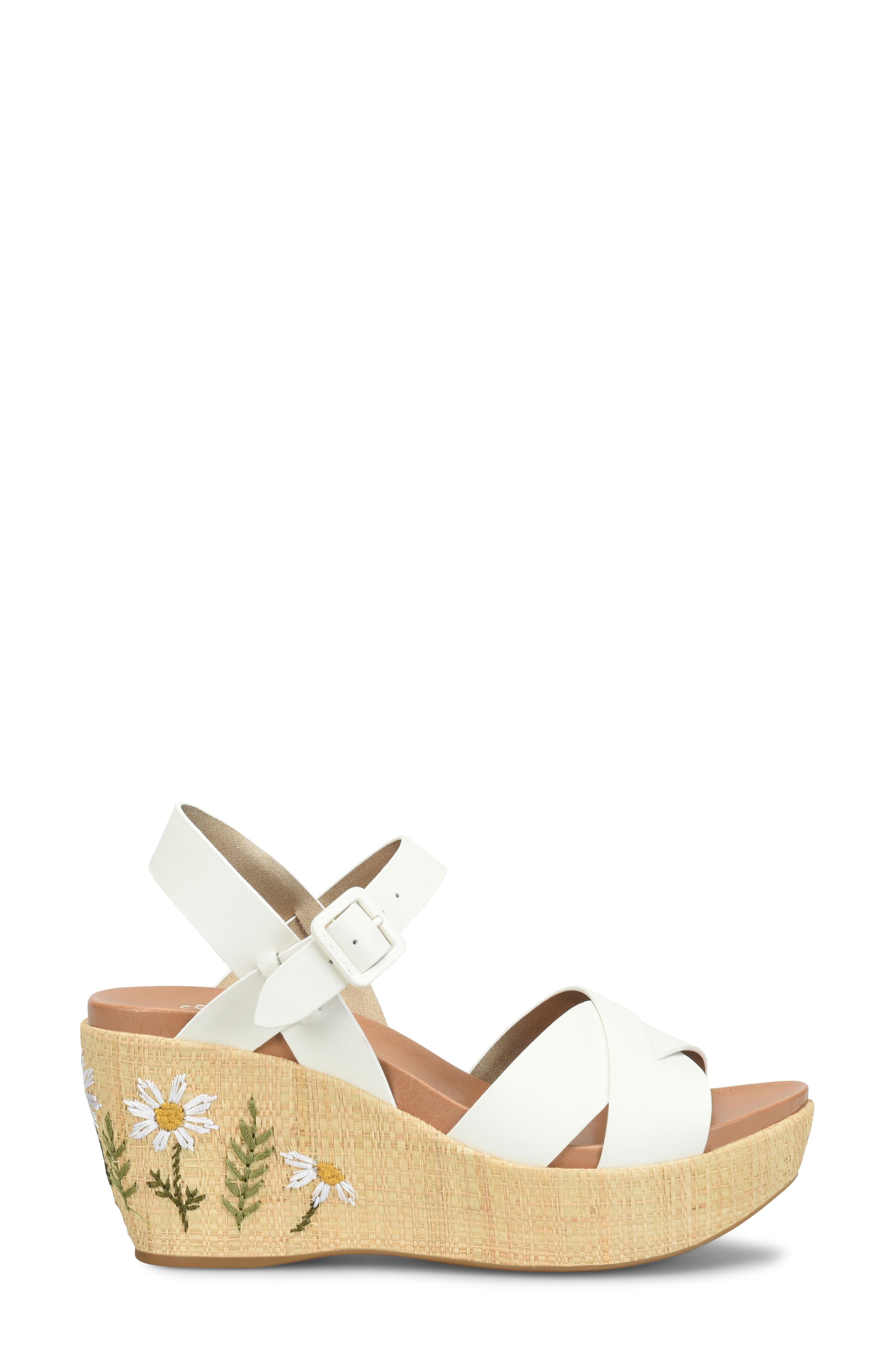 Kork-Ease<sup>®</sup> Ava 2.0 Platform Wedge Sandal, Alternate, color, White/ Cream Raffia Wrap