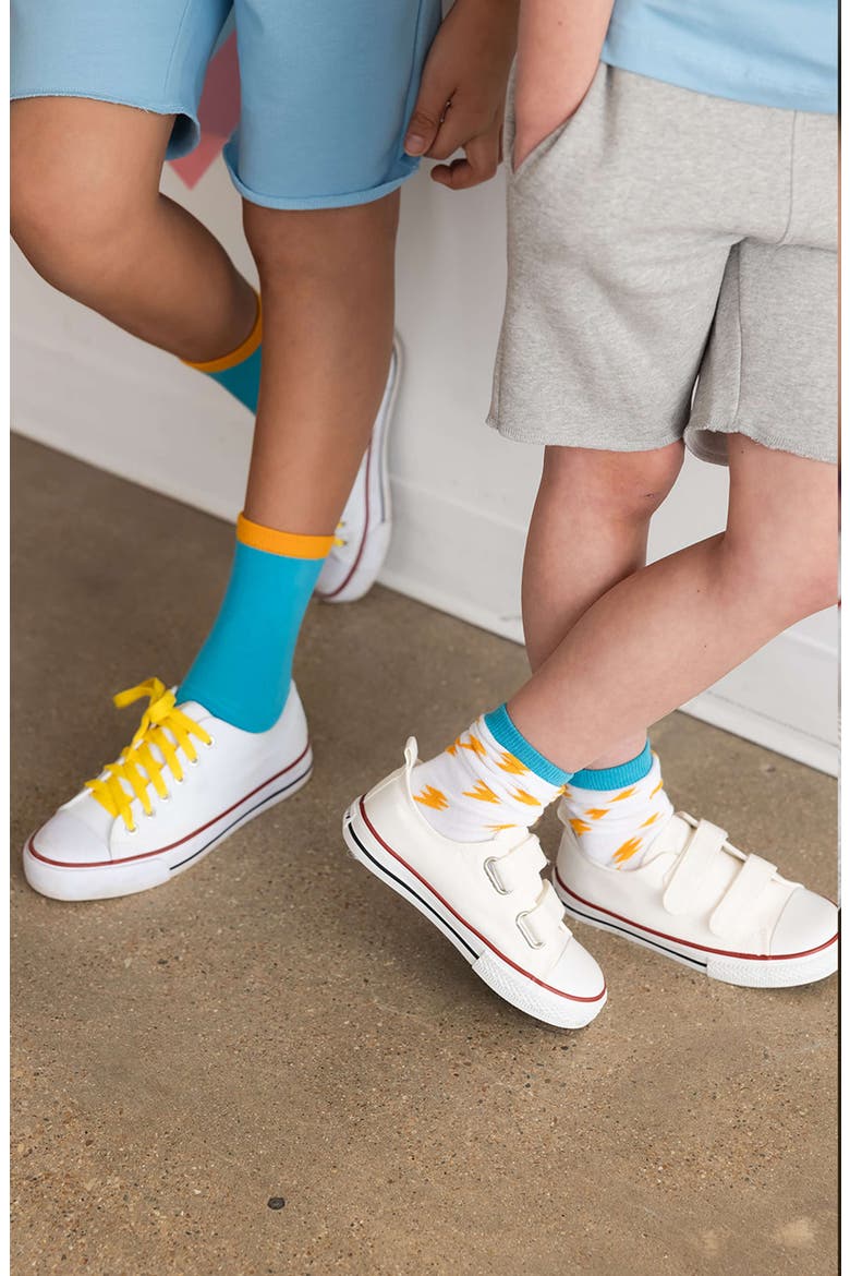 Kids Organic Cotton Pattern Crew Socks 5-Pack, Alternate, color, Brights Combo