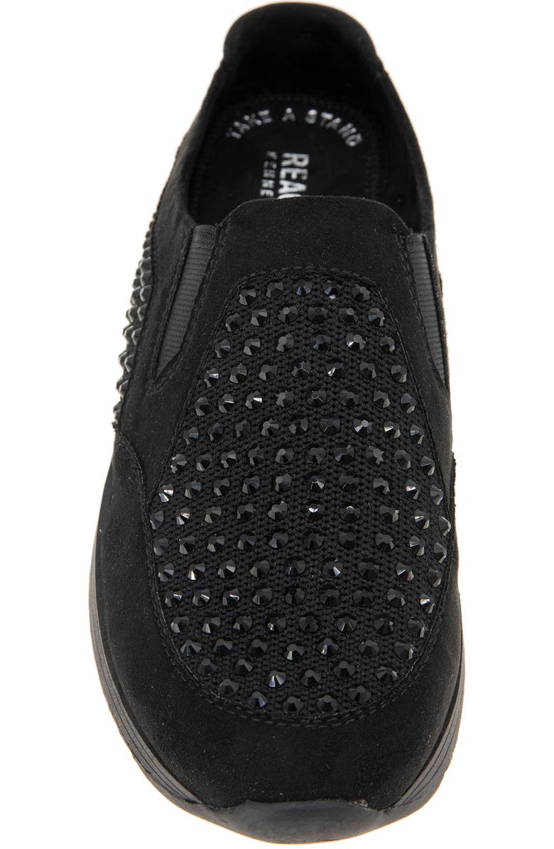 Reaction Kenneth Cole Cameron Rhinestone Sneaker Mule, Alternate, color, Black Knit