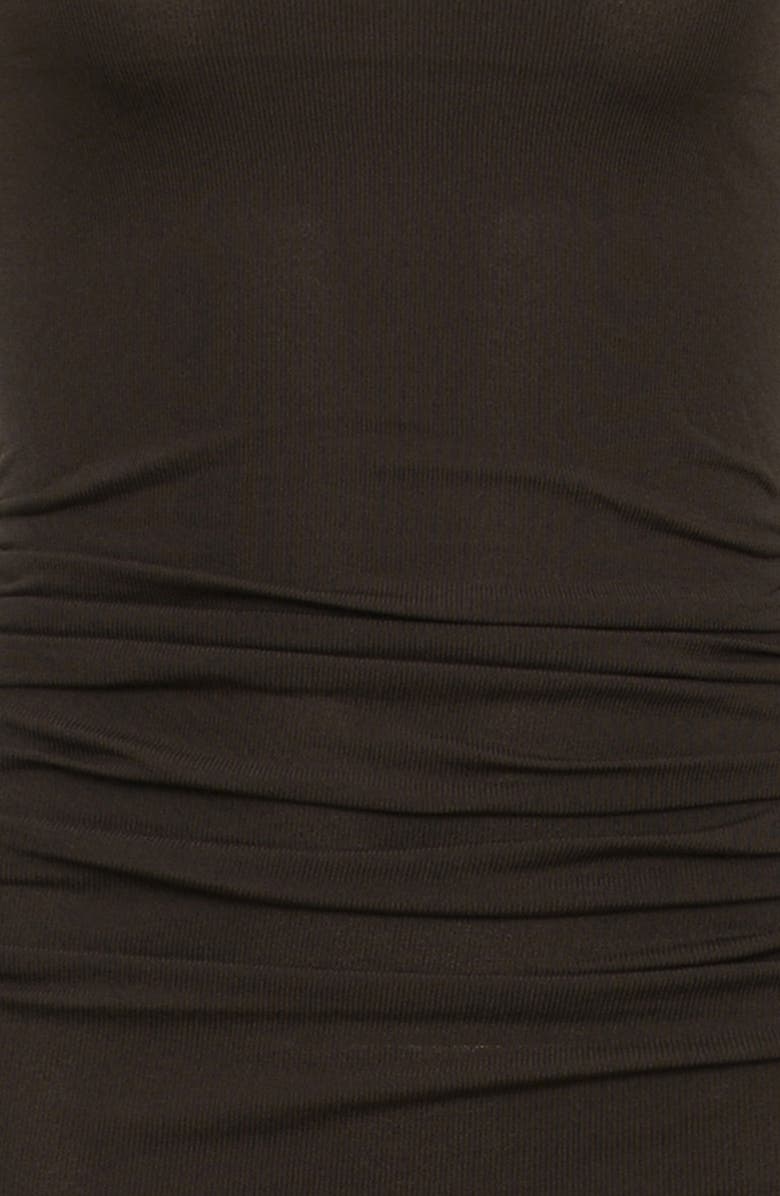 HOUSE OF CB Anais Long Sleeve Mock Neck Knit Gown, Alternate, color, Chocolate