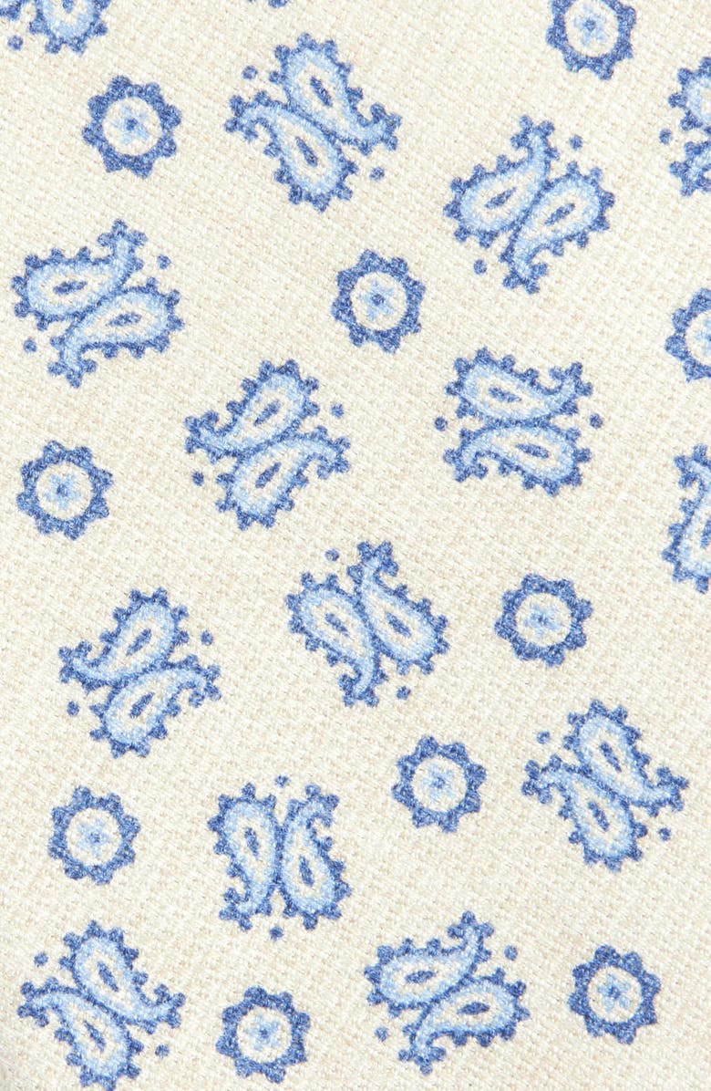 David Donahue Paisley Silk Tie, Alternate, color, Ecru