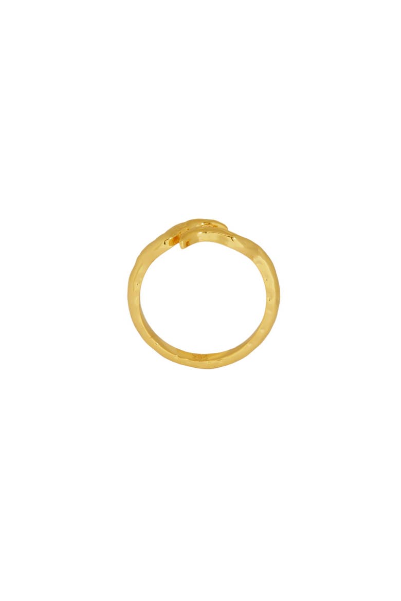 Waterproof Wave Crossover Ring, Alternate, color, Gold