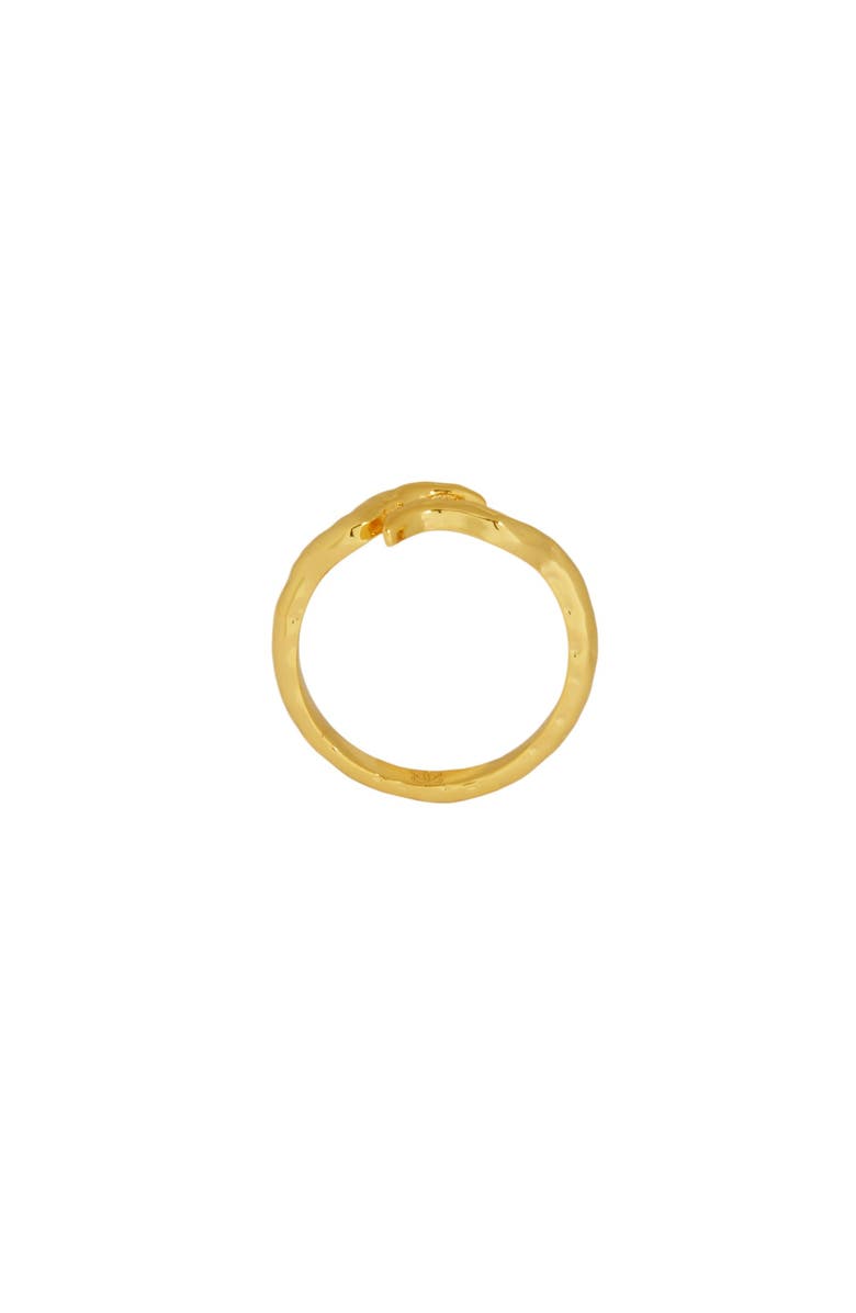 Ottoman Hands Waterproof Wave Crossover Ring, Alternate, color, Gold