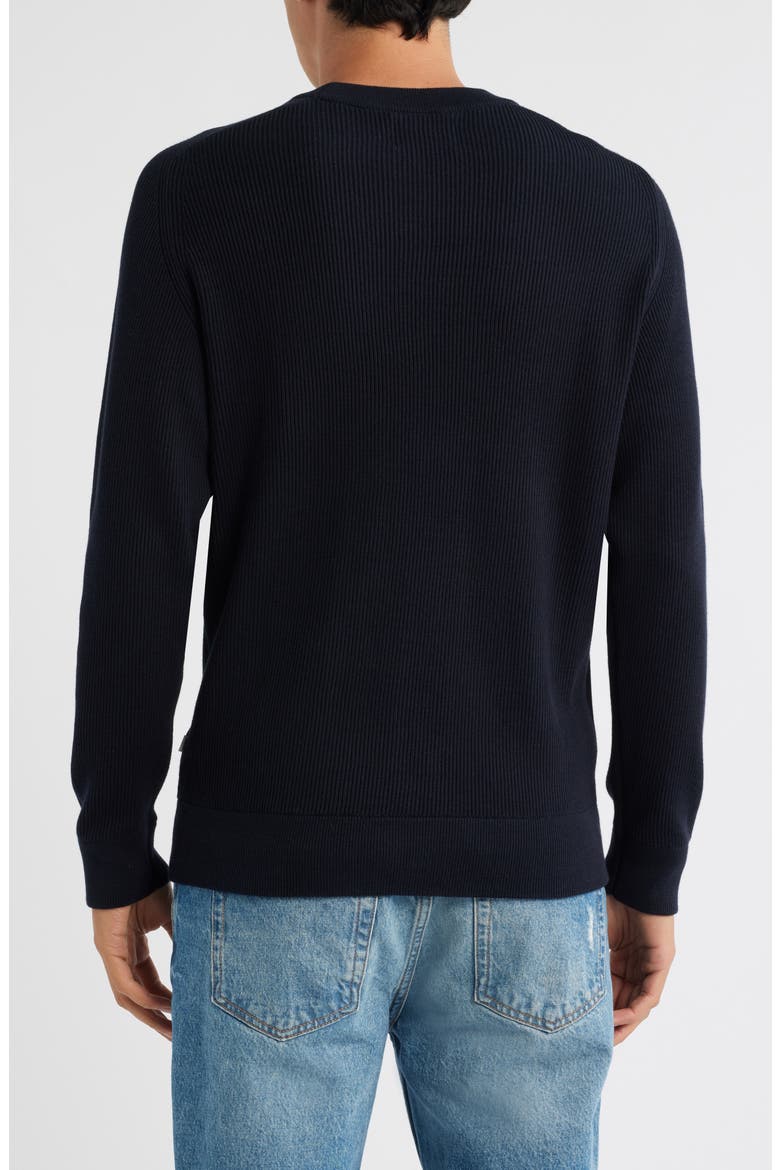 Kaley 6499 Cotton Crewneck Sweater, Alternate, color, NAVY BLUE