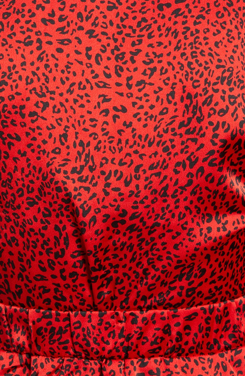 Bishop + Young Bishop & Young Karlie Leopard Print Satin Crepe Peplum Blouse, Alternate, color, 