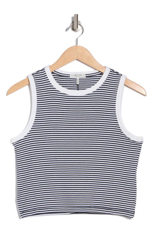 Rag & Bone Essie Rib Crop Tank In Navystrp