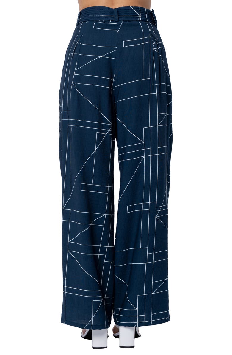 CIEBON Sydney Belted Print Wide Leg Pants, Alternate, color, 