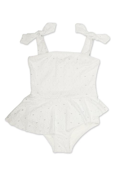 Kids
 Skirted Eyelet One-Piece Swimsuit (Toddler 
Little Girl)