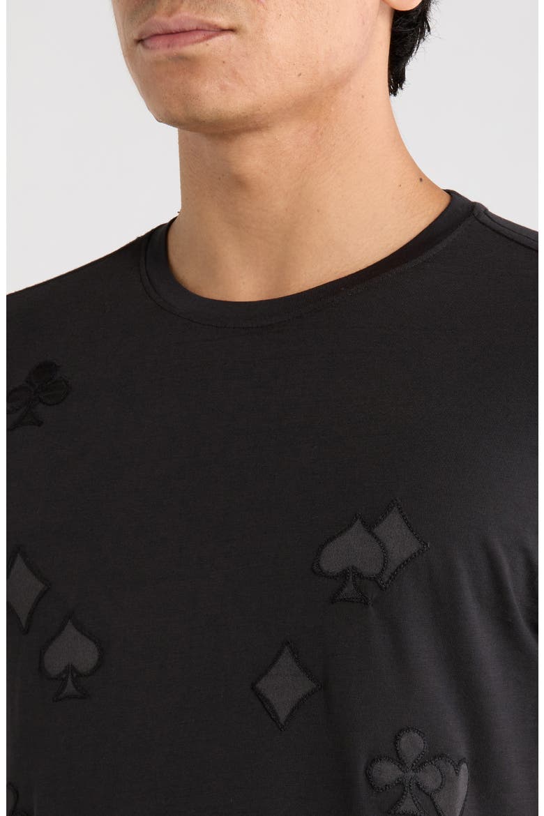 Suits Appliqué Organic Cotton T-Shirt, Alternate, color, BLACK