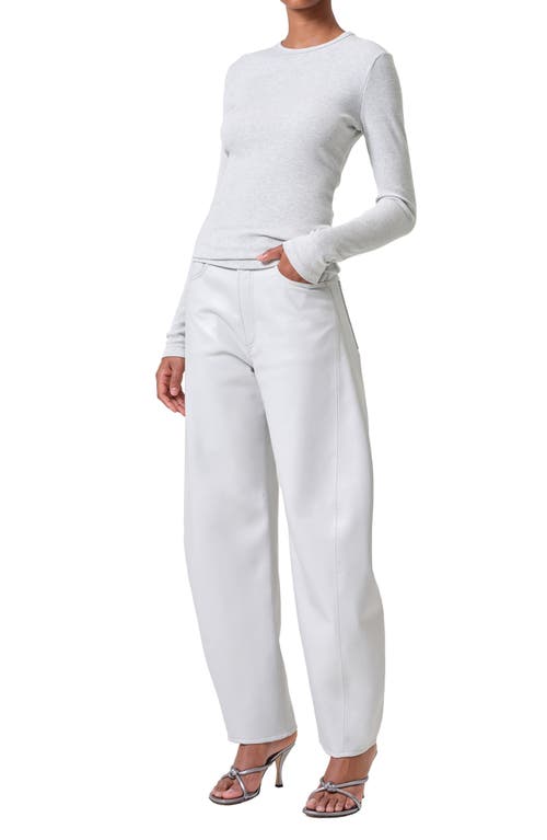 Agolde Delphi Ribbed-knit Jersey Top In Silver