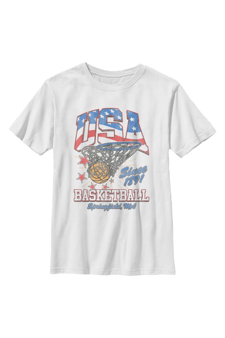 Boy's Lost Gods Since 1891 USA Basketball  Graphic T-Shirt, Main, color, White