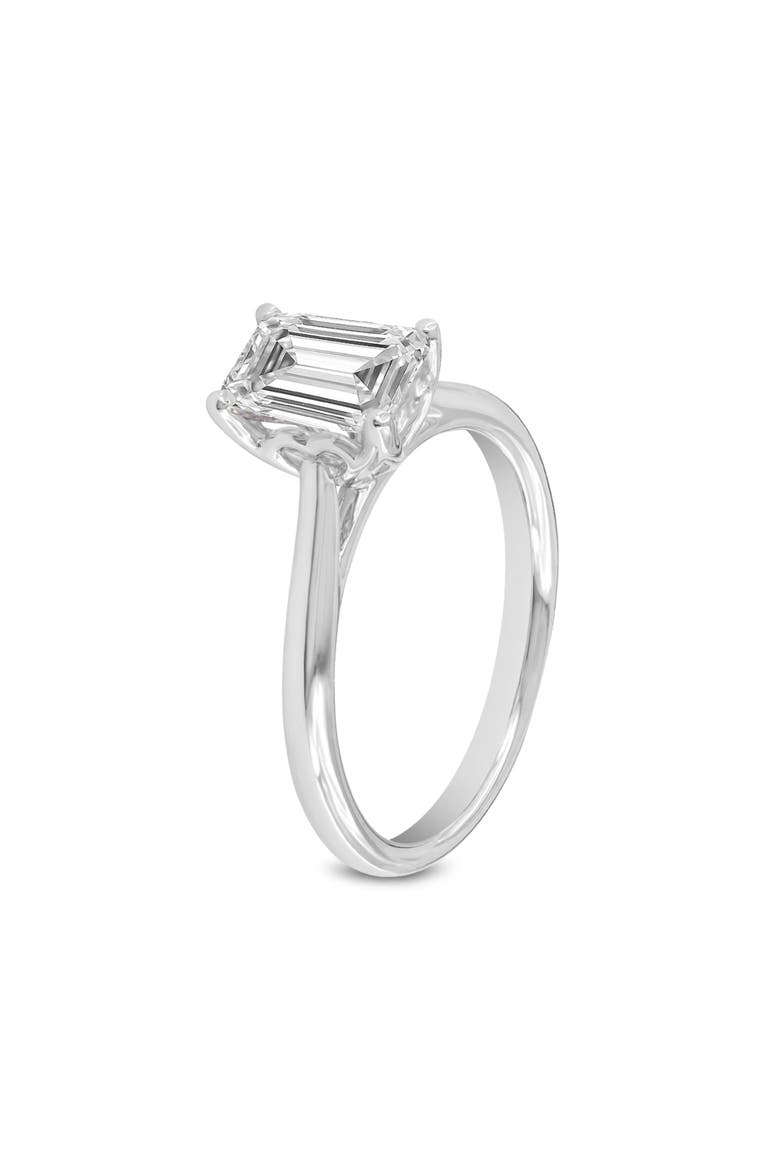 Baroness 14K White Gold Emerald Cut Lab Grown Diamond Engagement Ring - 1.52 ctw, Alternate, color, 14K White Gold