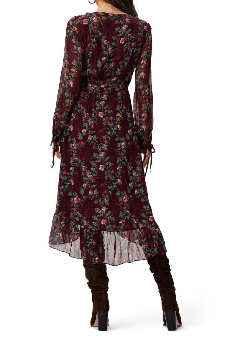 Veranda Floral Print Long Sleeve Silk Wrap Dress, Alternate, color, DPCHRYMLT