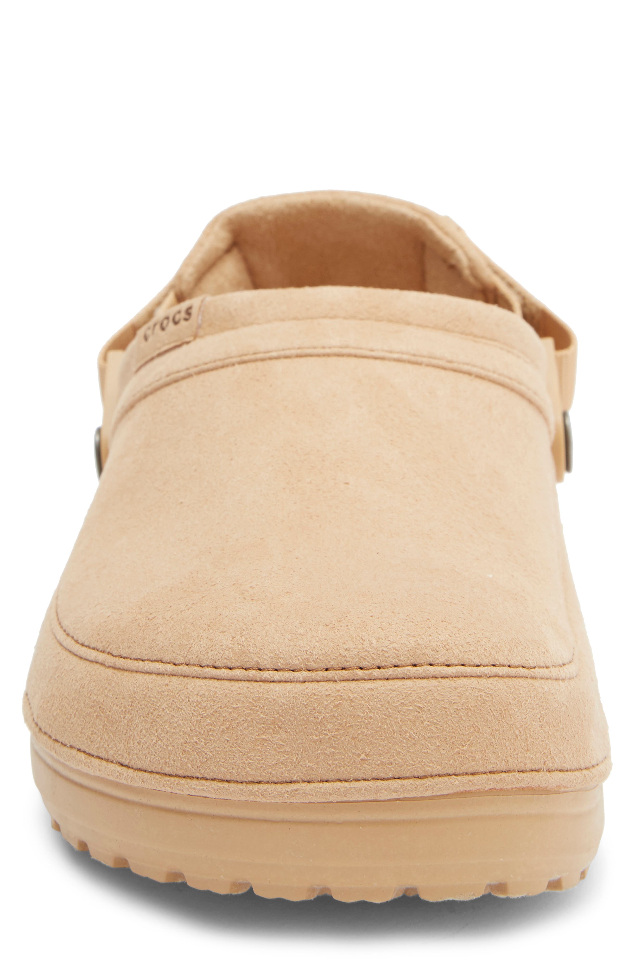 CROCS Classic Crafted Faux Suede Clog, Alternate, color, Cashew