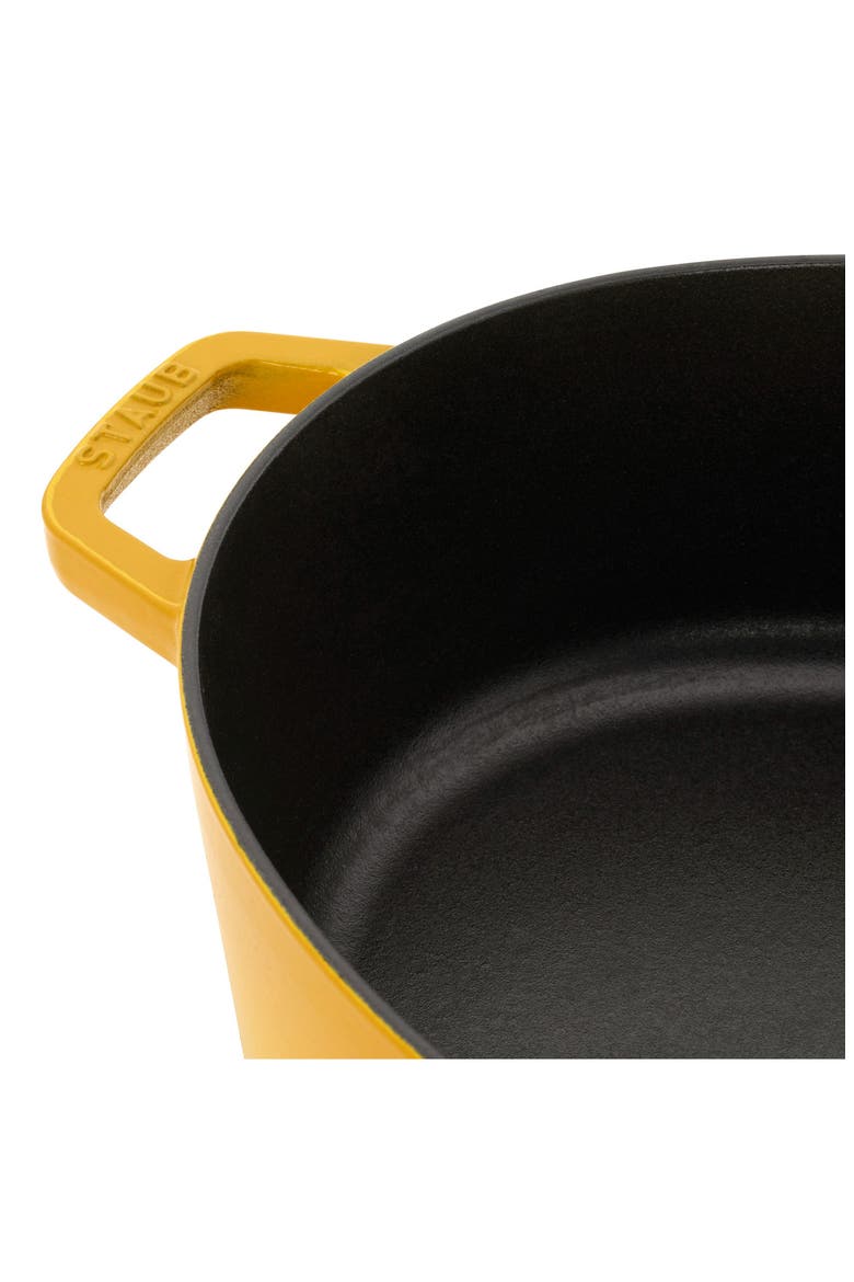 6.25-Quart Enameled Cast Iron Shallow Oval Dutch Oven, Alternate, color, CITRON