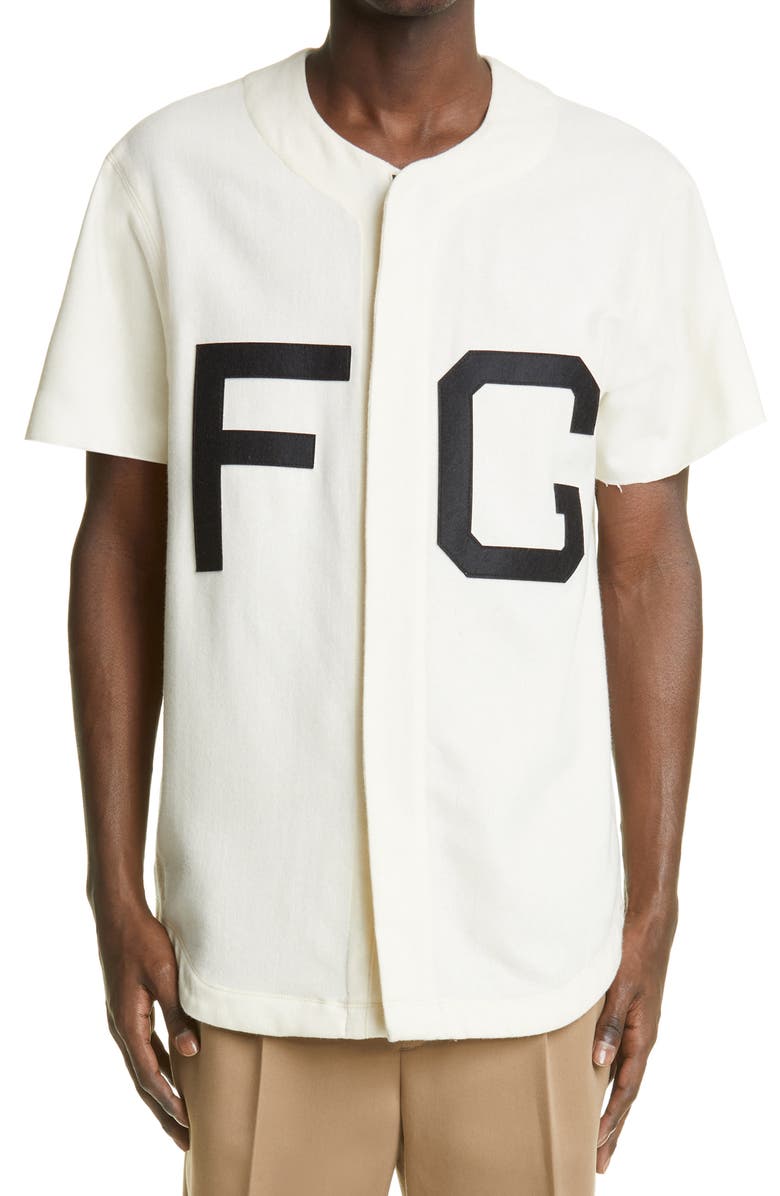 Fear of God Zip Wool Blend Baseball Jersey, Main, color,