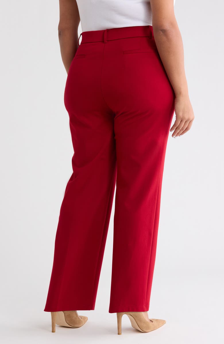 KASPER Pull-On Trouser Pants, Alternate, color, Fire Red