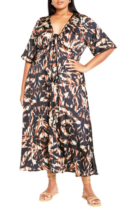 Leanna Puff Sleeve Maxi Dress (Plus)