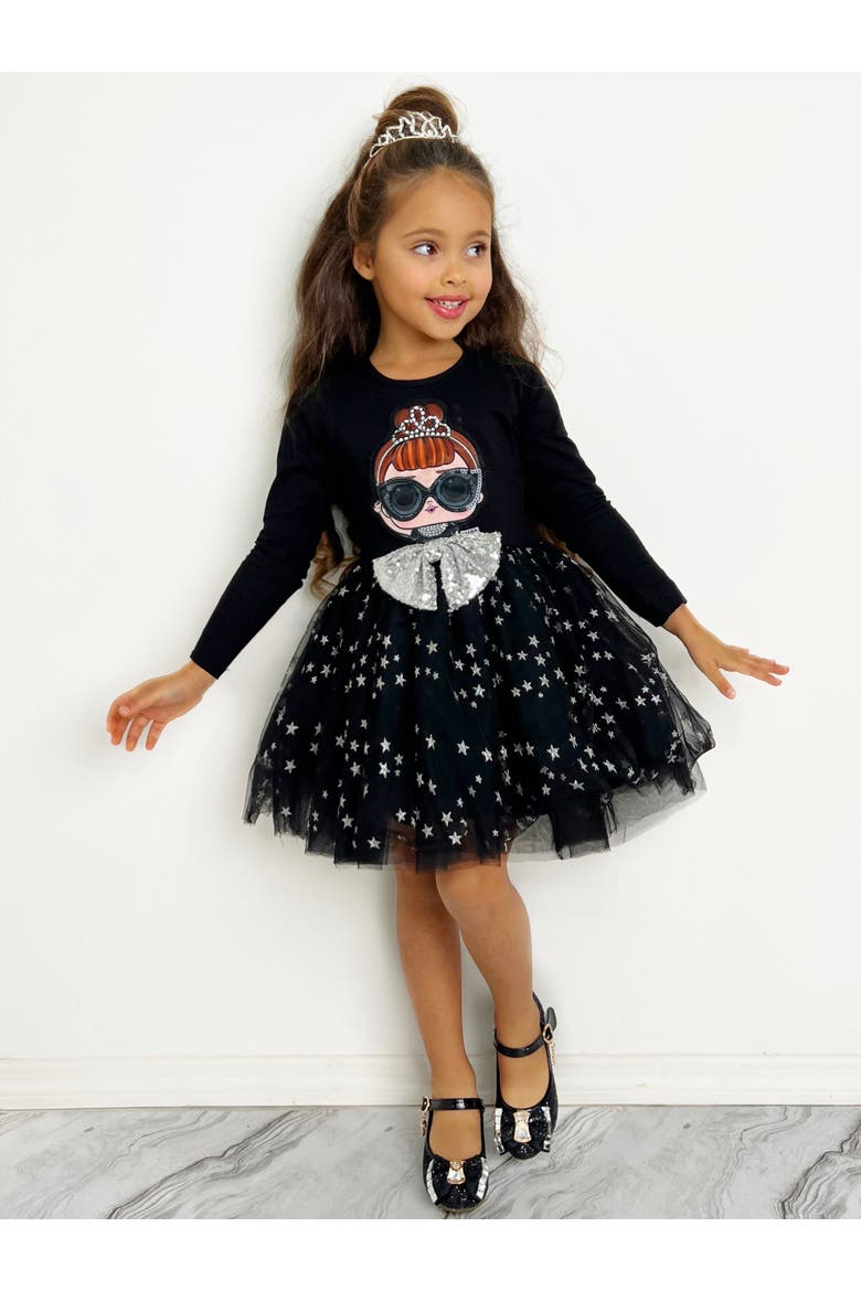 L.O.L. SURPRISE It Baby Shimmer Star Star Tutu Dress, Alternate, color, Black