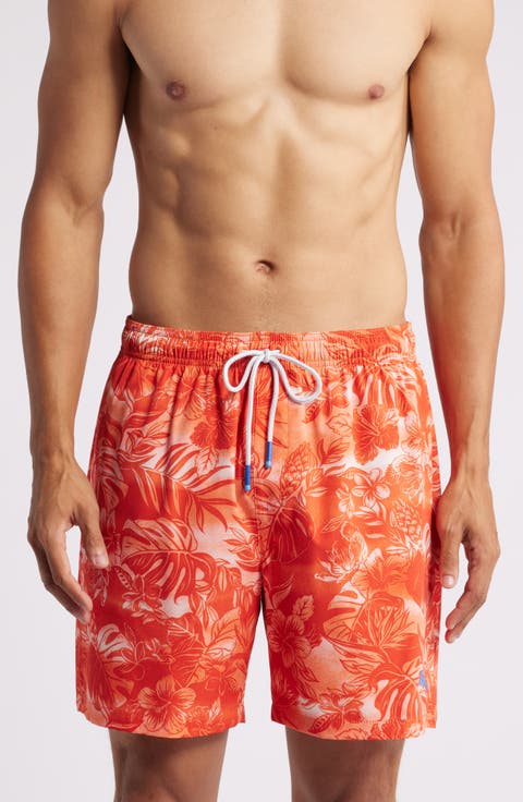 Naples Ocean Escape Floral Performance Swim Trunks (Big & Tall)