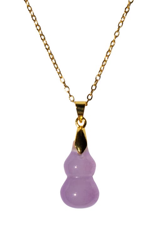 Seree Hulu Jade Stone Pendant Necklace In Purple