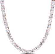 Julianna B. Cubic Zirconia Tennis Necklace Rose-Plated