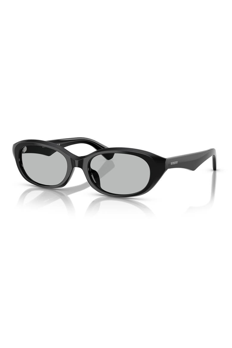 55mm Oval Sunglasses, Alternate, color, BLACK