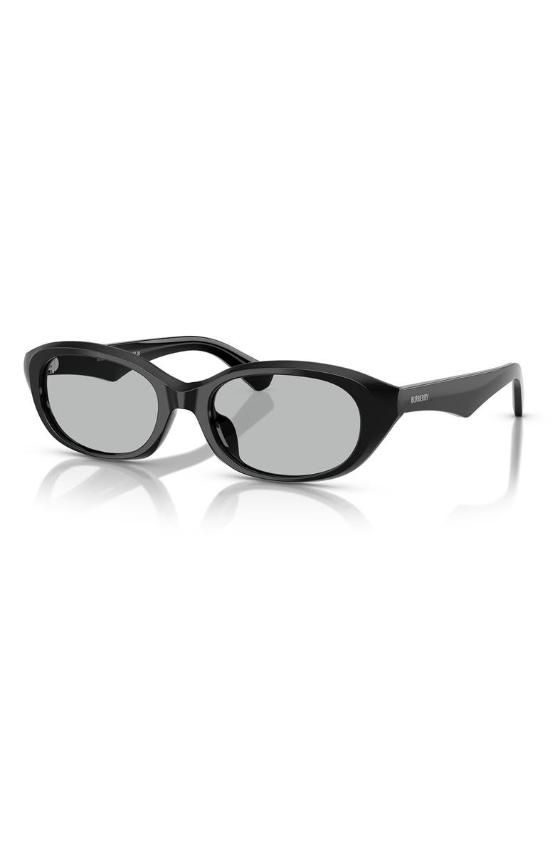 Burberry 55mm Oval Sunglasses, Alternate, color, Black