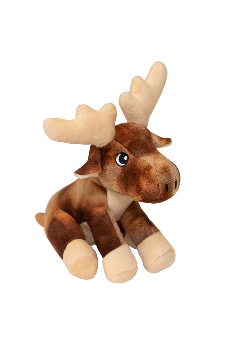 SnugArooz Marty the Moose Brown Plush Dog Toy, Squeaks & Crinkles, Main, color, Brown