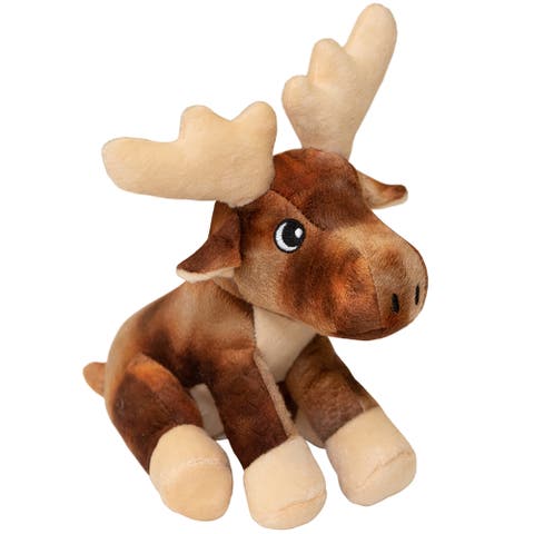 Marty the Moose Brown Plush Dog Toy, Squeaks 
Crinkles