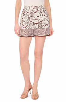 Halogen® Floral Cotton Pull-On Shorts