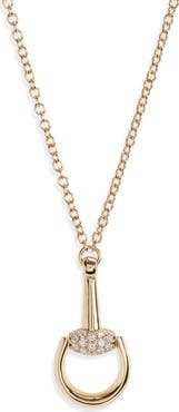 Gucci Demi Fine Horsebit Pendant Necklace