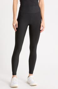 90 DEGREE BY REFLEX Pinstripe High Waist Performance Leggings