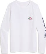vineyard vines Santa Whale Cotton Long Sleeve Graphic T-Shirt