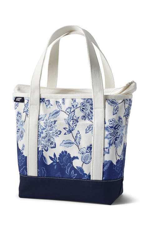 Zip Top Canvas Tote Bag