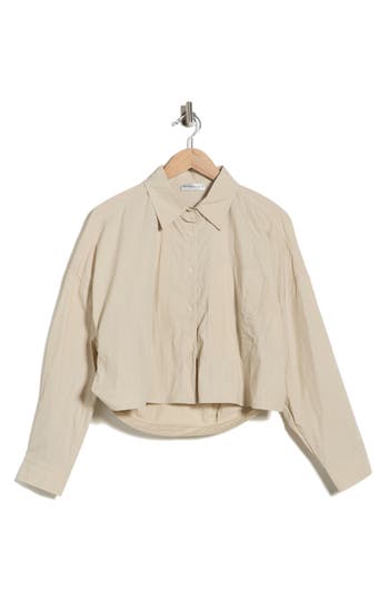 Patrizia Luca Cropped Cocoon Shirt In Neutral