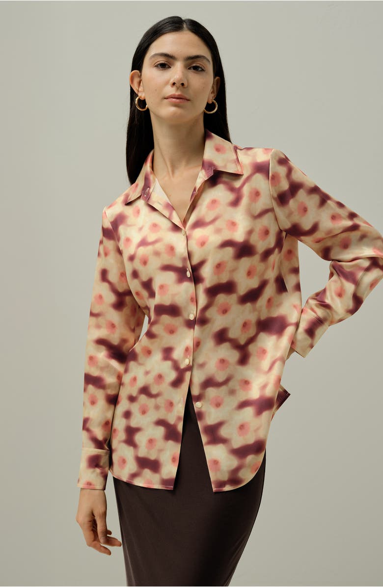 Lilysilk Daffodil Print Silk Blouse, Alternate, color, Daffodil Dream