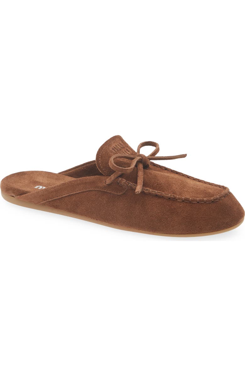 Miu Miu Boat Shoe Mule, Main, color, Brown