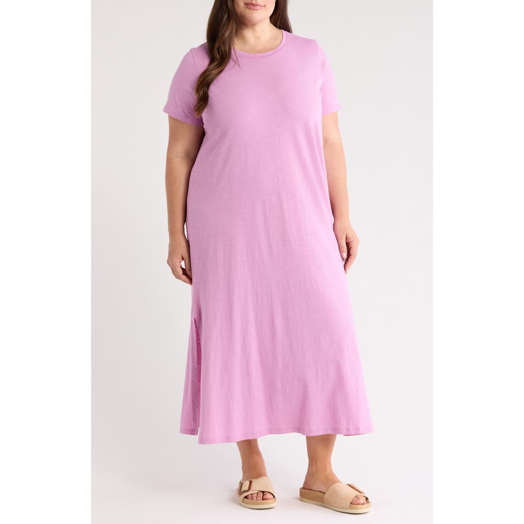 Eileen Fisher Organic Cotton Maxi Dress In Pink