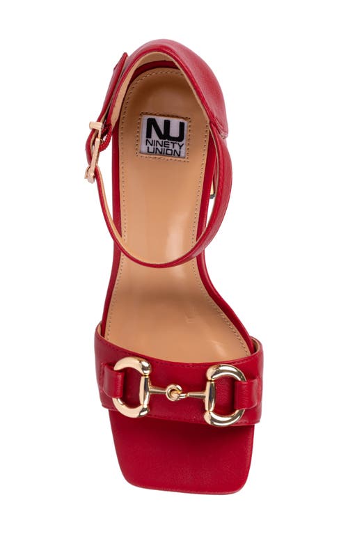Ninety Union Santori Metallic Bit Ankle Strap Sandal In Red