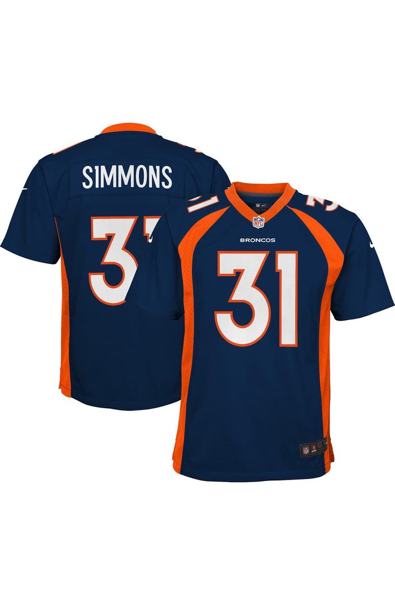 Nike Youth Nike Justin Simmons Navy Denver Broncos Game Jersey, Main, color, 