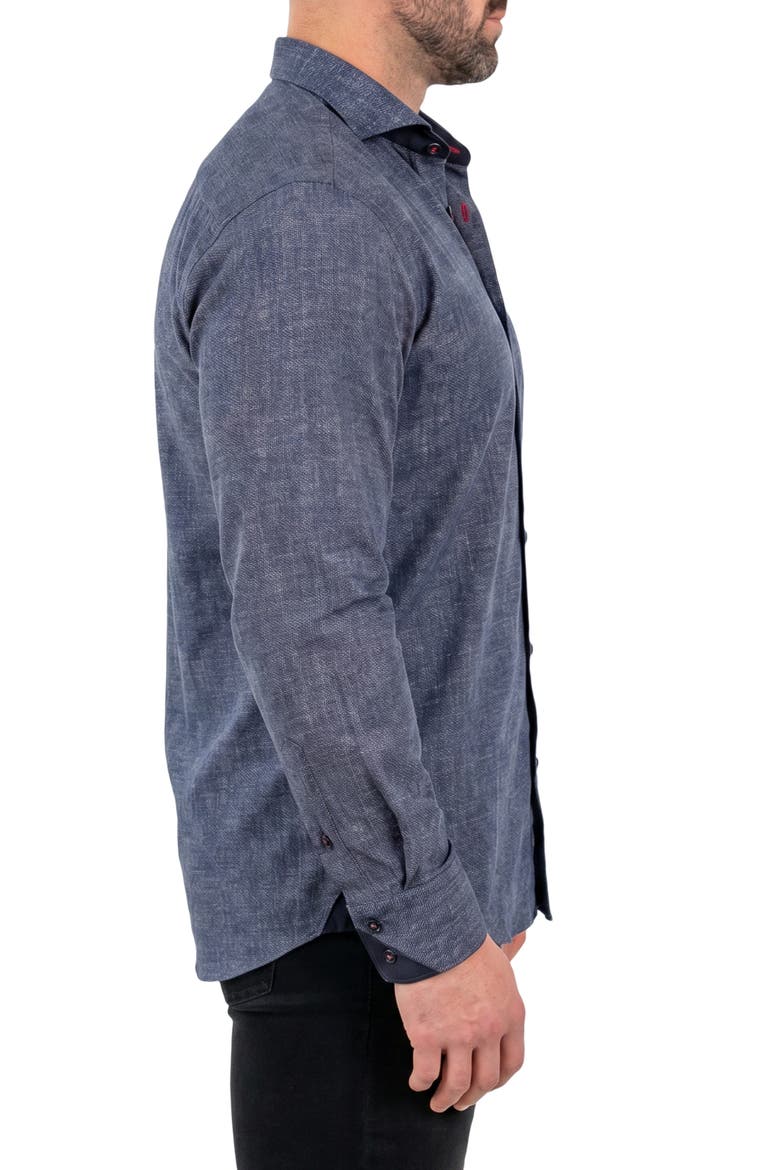 Einstein Stretch Long Sleeve Dress Shirt, Alternate, color, BLACK